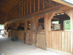 Boydston inside barn